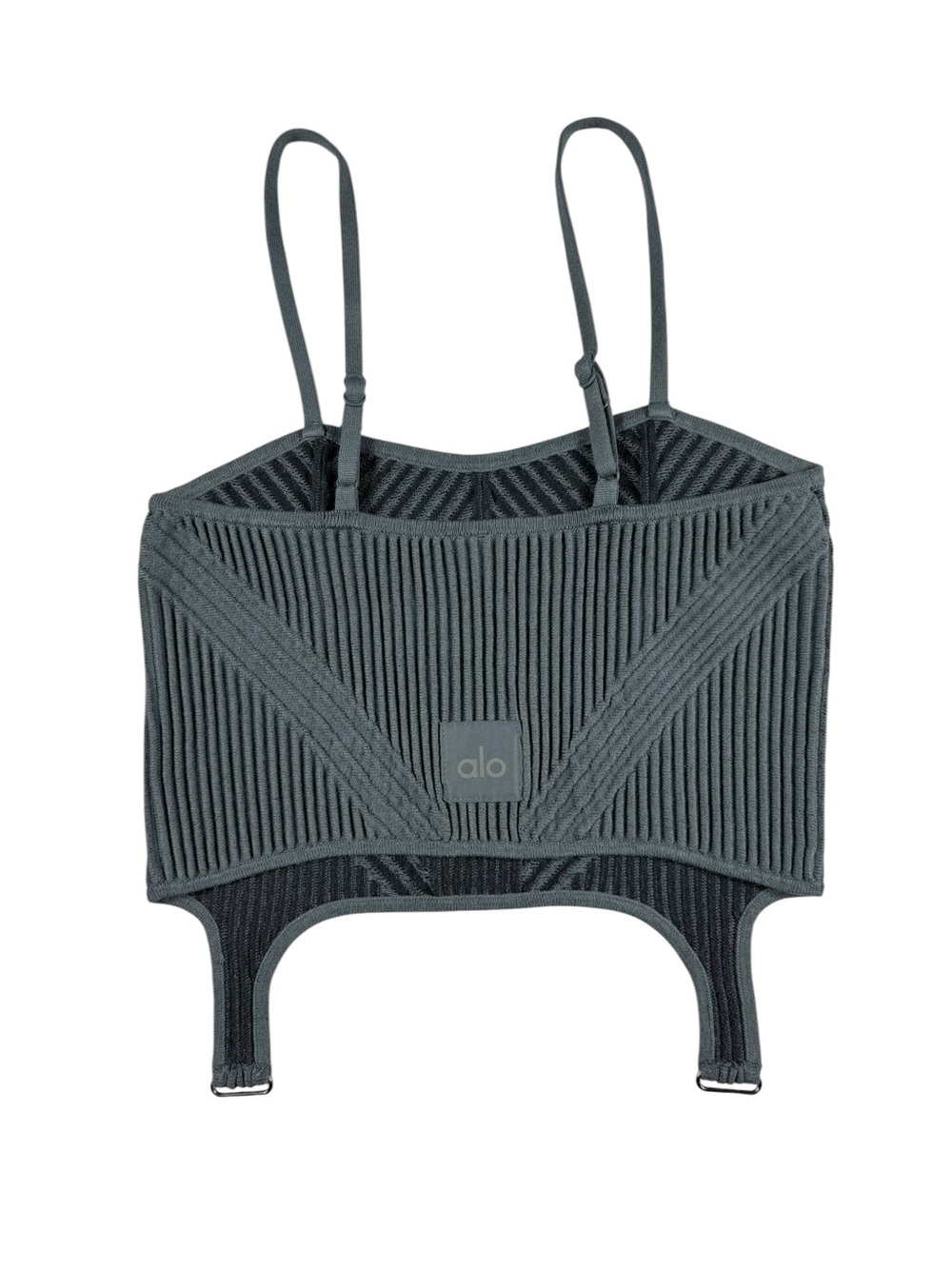 ALO Denim Knit Garter Tank, S